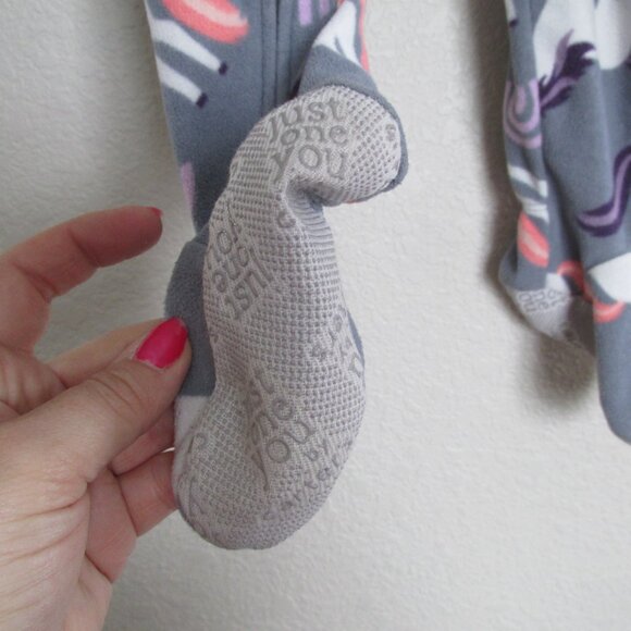 Just One You‎ Carters Unicorn Footed Sleeper Toddler Girls Size 18M Gray Zip Up - Picture 3 of 6